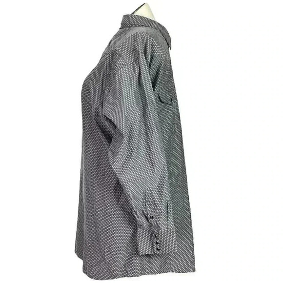 Panhandle Slim Men 18 36 Pearl Snap Western Shirt Gray Geometric Long Sleeve - Picture 3 of 7